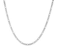 HZMAN 14K Gold Plattierte Figaro Kette für Herren Damen 3mm/5mm/7mm Edelstahl Halskette 16-30 Zoll Schmuck Geschenk (Silber,7mm,18in)