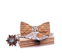 HZQIFEI Fliege aus Holz, verstellbare Schleife, modisch, klassisch, Herren, verstellbar, Hochzeit, Smoking, C4., One size