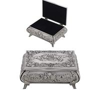 Hztyyier Vintage Schmuck Aufbewahrungsbox Rose Blume geschnitzt Zink Legierung Schmuck Andenken Container Ornament