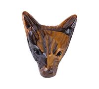 Hztyyier Wolf Kopf Geformt Anhänger, 4cm Natürliche Tigerauge Stein Charme Kleine Schmuck Halskette Schmuck