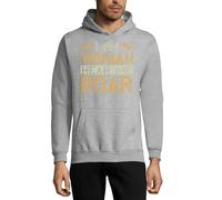 I Am Woman Hear Me Roar Unisex-Kapuzenpullover, Baumwollmischgewebe, Grau, grau, M