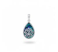 I-be Paua Muschel Abalone Anhänger - Tropfen mit Lotusblume - 925 Sterling Silber nickelfrei - 208204 Lotus