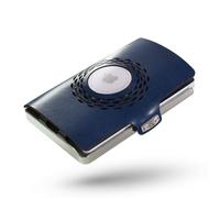 I-CLIP Edelstahl für Apple AirTag mit austauschbarer Geldklammer - Portemonnaie - Slim Wallet - Geldbörse kompatibel für Apple AirTag - Stahl poliert Blau