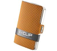 I-CLIP Edelstahl Geldbeutel mit austauschbarer Geldklammer - Slim Wallet - Leder Geldbörse - Premium Portemonnaie - Edelstahl Kartenetui - Milanaise satiniert Beige