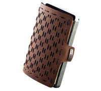 I-CLIP Original Geldbörse mit Münzfach - Leder Portemonnaie - Kreditkartenetui mit Geldklammer - hochwertiger Geldbeutel - Slim Wallet - Kokosnuss, Braun