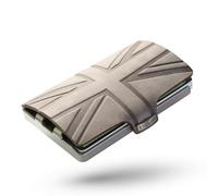 I-CLIP Original Herren Geldbörse - Slim Wallet mit Geldklammer - Mini-Portemonnaie mit Platz für bis zu 12 Karten - - Ultraleicht mit nur 22g - Union Jack Urban Grau