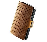 I-CLIP Original Herren Geldbörse - Slim Wallet mit Geldklammer - Mini-Portemonnaie mit Platz für bis zu 12 Karten - Ultraleicht mit nur 22g - Echtleder mit Lochprägung in Beige - Silberner Rahmen