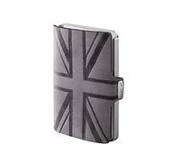 I-CLIP Original Kreditkartenetui mit Geldklammer - Slim Wallet - Leder Geldbörse - Premium Portemonnaie - Kartenetui - Union Jack Urban Grau