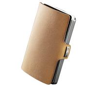 I-CLIP Original Slim Wallet - Leder Geldbörse mit Geldklammer - Glattleder Desert mit silbernem Rahmen