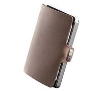 I-CLIP Original Slim Wallet - Leder Geldbörse mit Geldklammer - Glattleder Oak mit silbernem Rahmen