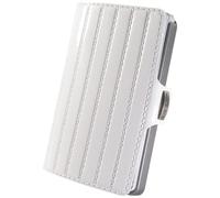 I-CLIP Original Slim Wallet - Leder Geldbörse mit Geldklammer - Mini Wallet für Karten und Geldscheine - Weißes Saddleleder mit silbernem Rahmen