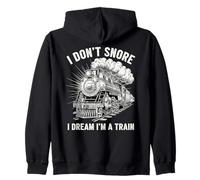 I Don't Snore I Dream I'm a Train Lustiger Railfan Schnarchen Witz Kapuzenjacke