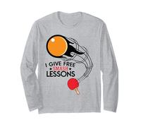 I Give Free Smash Lessons Funny Table Tennis Player Love Langarmshirt