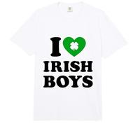 I Heart Irish Boys Outfit UK Frauen Grünes Kleeblatt Comfort Colors Adult Heavyweight T-Shirt