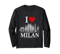 I Heart Milan I Love Milan Souvenir Langarmshirt