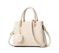 I IHAYNER Modische Leder-Handtaschen für Damen, gesteppte börsen, Top-Griff, Umhängetasche, für Mädchen, mit Pompon