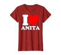 I Love Anita T-Shirt, Damen, Cranberry, M