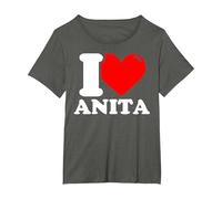 I Love Anita T-Shirt, Damen Große Größen, Anthrazit, 1X