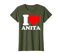 I Love Anita T-Shirt, Damen, Olivgrün, M
