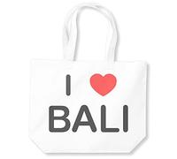 I Love Bali - Einkaufstasche aus Baumwolle, weiß, Einheitsgröße