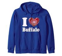 I Love Buffalo Heart 716 Minimalistische lokale Seelenflagge Emblem Kapuzenjacke