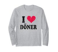I Love Döner Grunge Kebab Fan Imbiss Retro Langarmshirt