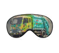 I Love Garbage Trucks Augenmaske für Damen und Herren, atmungsaktive und verstellbare Augenabdeckung, ultraweiche Schlafmaske, leichte Reise-Augenbinde für Flugzeug, Nickerchen, Nachtschlaf
