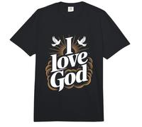 I Love God Inspirierende Typografie Comfort Colors Adult Heavyweight T-Shirt