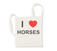 I Love Horses - Sling Bag aus Baumwolle, beige, Einheitsgröße