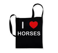 I Love Horses - Sling Bag aus Baumwolle, Schwarz , Einheitsgröße