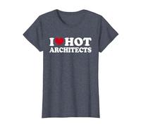 I Love Hot Architects Architekt T-Shirt, Damen, Blau Meliert, XL