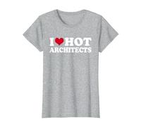 I Love Hot Architects Architekt T-Shirt, Damen, Grau Meliert, XXL