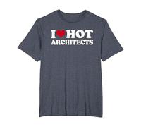 I Love Hot Architects Architekt T-Shirt, Herren Große Größen, Blau Meliert, 4X Tall