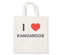 I Love Kangaroos - Baumwoll-Tragetasche, beige, Einheitsgröße