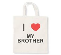 I Love My Brother - Baumwoll-Tragetasche, beige, Einheitsgröße