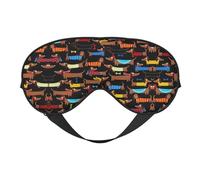 I Love My Dog Dackel-Augenmaske, Verdunkelungs-Augenmaske, Unisex, Schlaf-Augenabdeckung mit verstellbaren Trägern, Reise-Augenmaske