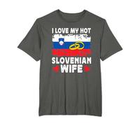 I Love My Hot Slovenian Wife Spouses Slovenia Flag T-Shirt