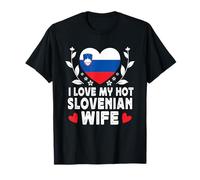 I Love My Hot Slovenian Wife Spouses Slovenia Flag T-Shirt