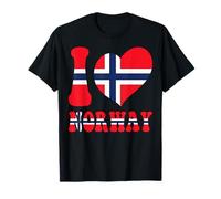 I Love Norway Proud to Be Norwegian Coole Flagge Herz Grafik T-Shirt