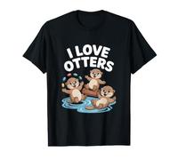 I Love Otters Süßer verspielter Otter Fun Splash Preisgünstiges Grafik-T-Shirt