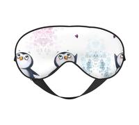 I Love Penguins Augenmaske, doppelseitig weich, Verdunkelung, Entspannung, druckfrei, Nachtschlafmaske