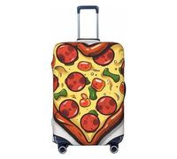 I Love Pizza Herz Reisegepäckabdeckung, elastisch, waschbar, Kofferabdeckung, Schutz, modisch, dehnbar, staubdicht, passend für 45,7-81,3 cm Gepäck, Schwarz , M