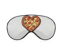 I Love Pizza Herz-Schlafmaske, weich, bequem, Augenmaske mit verstellbarem Riemen, Augenschutz, Augenschatten für Männer und Frauen, Arbeit, Reisen