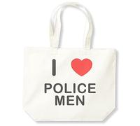 I Love Police Men - Einkaufstasche aus Baumwolle, beige, Einheitsgröße