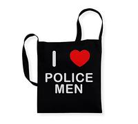 I Love Police Men - Sling Bag aus Baumwolle, Schwarz , Einheitsgröße
