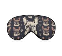 I Love Schlafmaske mit französischer Bulldogge, weich, bequem, Augenmaske mit verstellbarem Riemen, Augenschutz, Augenschutz für Männer und Frauen, Arbeit, Reisen