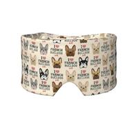 I Love Schlafmaske mit französischer Bulldogge, weich, hautfreundlich, Augenabdeckungen, lichtblockierende Schlafmaske für Reisen, Yoga, Nickerchen