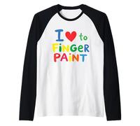 I Love to Finger Paint Lustiger Valentinstag Raglan
