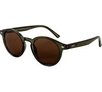 I NEED YOU Sonnenbrille TAHITI für Damen & Herren Retro Rund, UV-400 Schutz, aus recycelten Materialien gefertigt, rückseitig entspiegelt, mit Federscharnieren, inkl. Etui & Tuch, Dunkelgrün