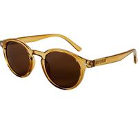 I Need You Sonnenbrille TAHITI für Damen & Herren rund retro, UV-400 Schutz, aus recycelten Materialien gefertigt, rückseitig entspiegelt, mit Federscharnieren, inkl. Etui & Tuch, Golden Grün